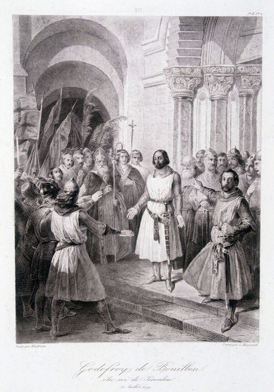 Godefroj z Bouillon wybrany na króla Jerozolimy 23 lipca autorstwa Unknown artist
