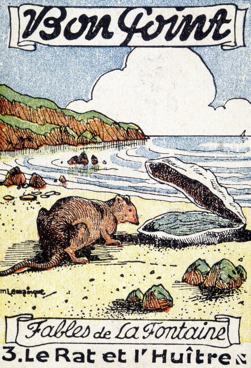 Dobry punkt ilustruje bajka Jeana de La Fontaine „Szczur i ostryga”. autorstwa Unknown artist