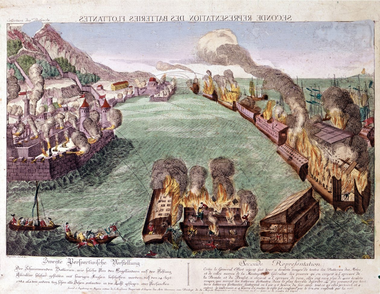Wielkie Oblężenie Gibraltaru 1779-1783 (grawerowanie) autorstwa Unknown artist