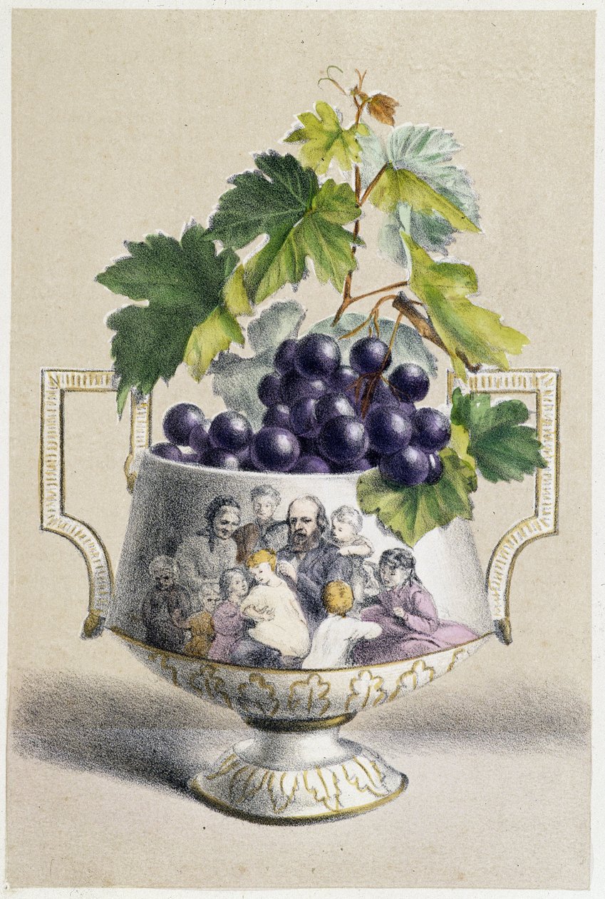 Winogronowy puchar symbolizujący jesień autorstwa Unknown artist