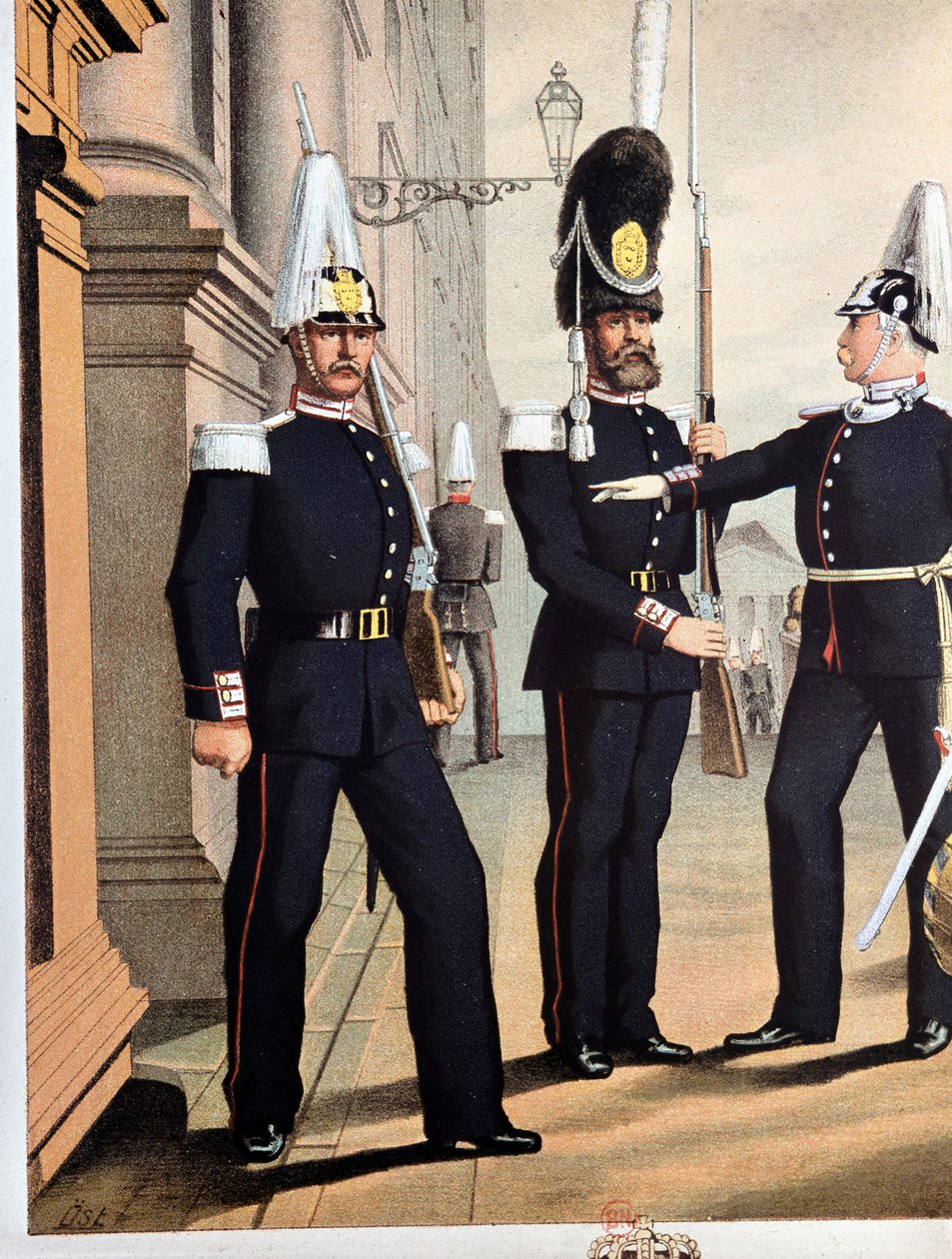 Grenadierzy Gwardii Szwedzkiej, v.1890 autorstwa Unknown artist