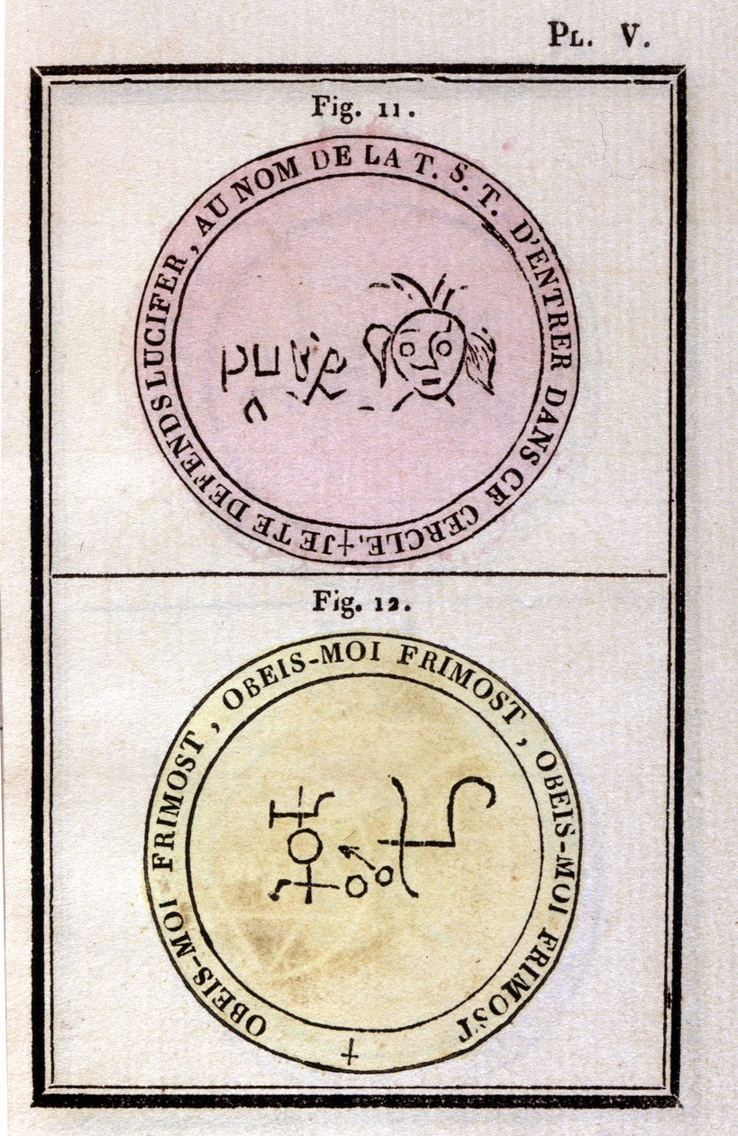 Grymuar papieża Honoriusza przywoływał demony. Wyd. z 1760 roku. autorstwa Unknown artist