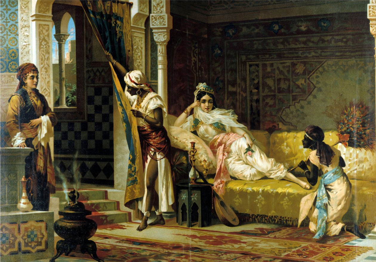 Harem. XIX-wieczna chromolitografia. autorstwa Unknown artist