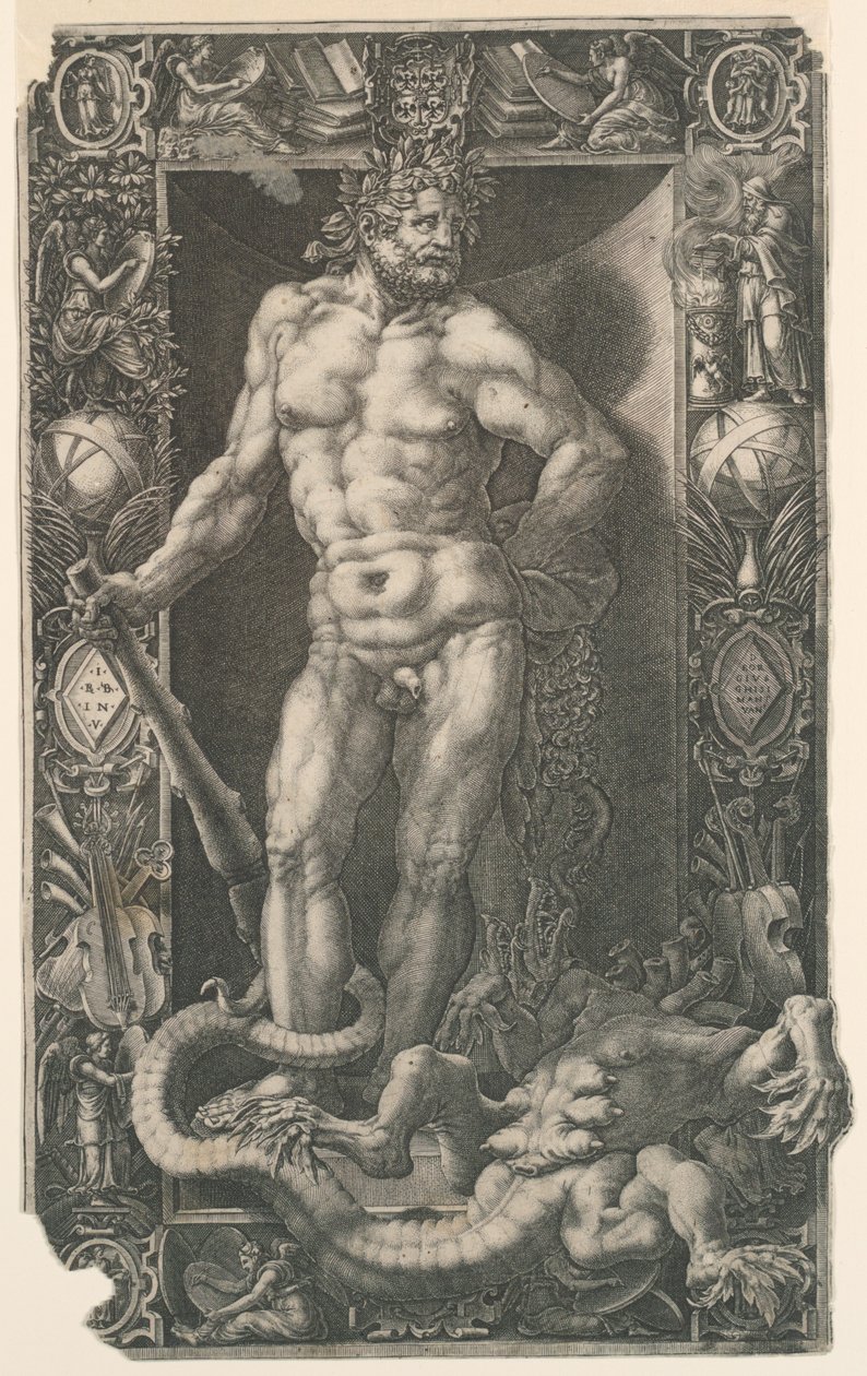 Herkules zwyciężył Hydrę Lerna autorstwa Unknown artist