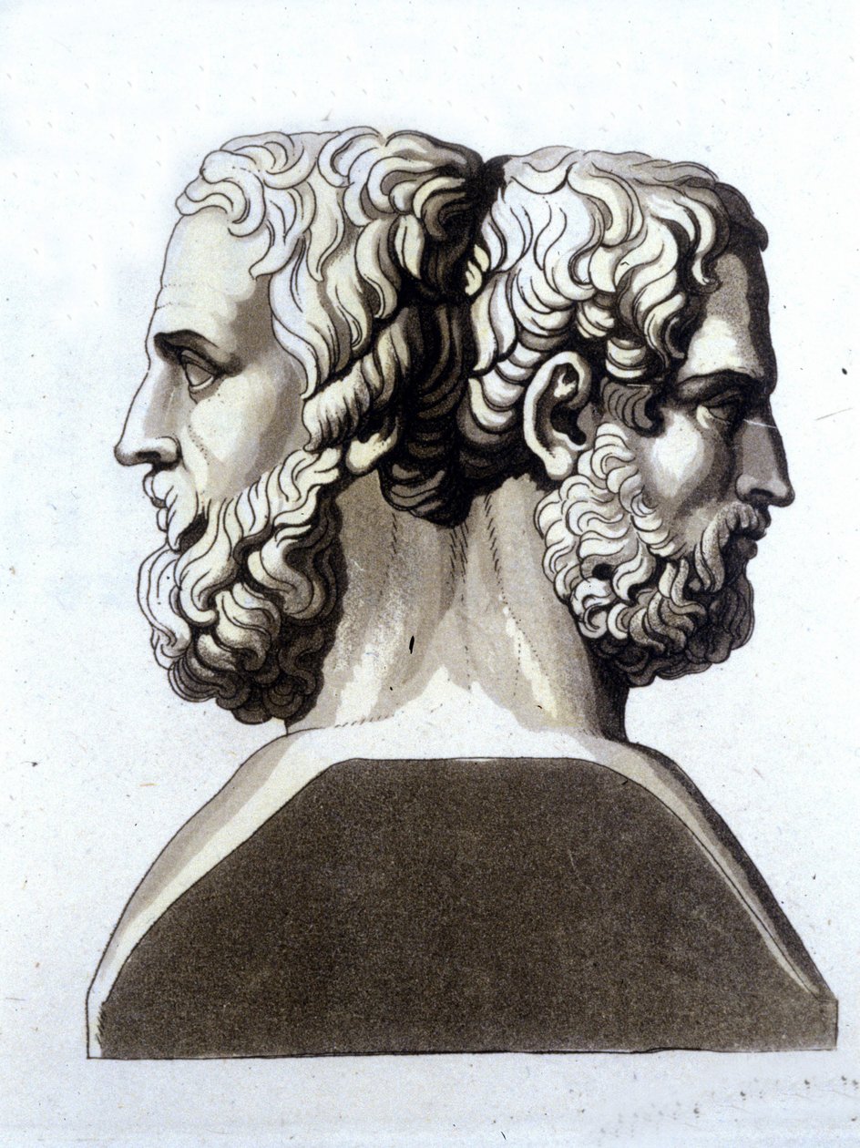 Herodot (484 pne - 425 pne), grecki historyk i Tucycyd (ok. 465 AD 395 pne), grecki historyk. autorstwa Unknown artist
