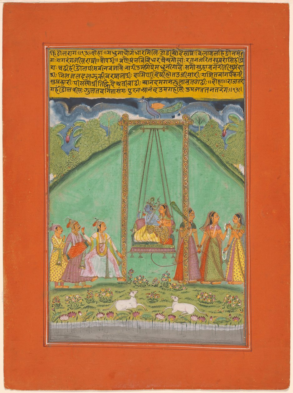 Hindol Raga, strona z zestawu Garland of Musical Ragas (Ragamala) autorstwa Unknown artist