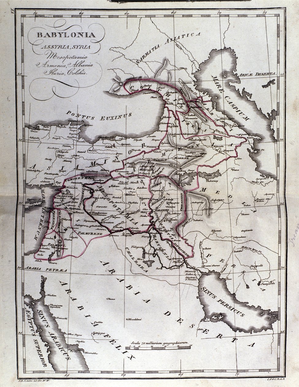 Atlas historyczny Mezopotamii. Babilonia, Syria i Asyria. Koniec XVIII wieku. autorstwa Unknown artist