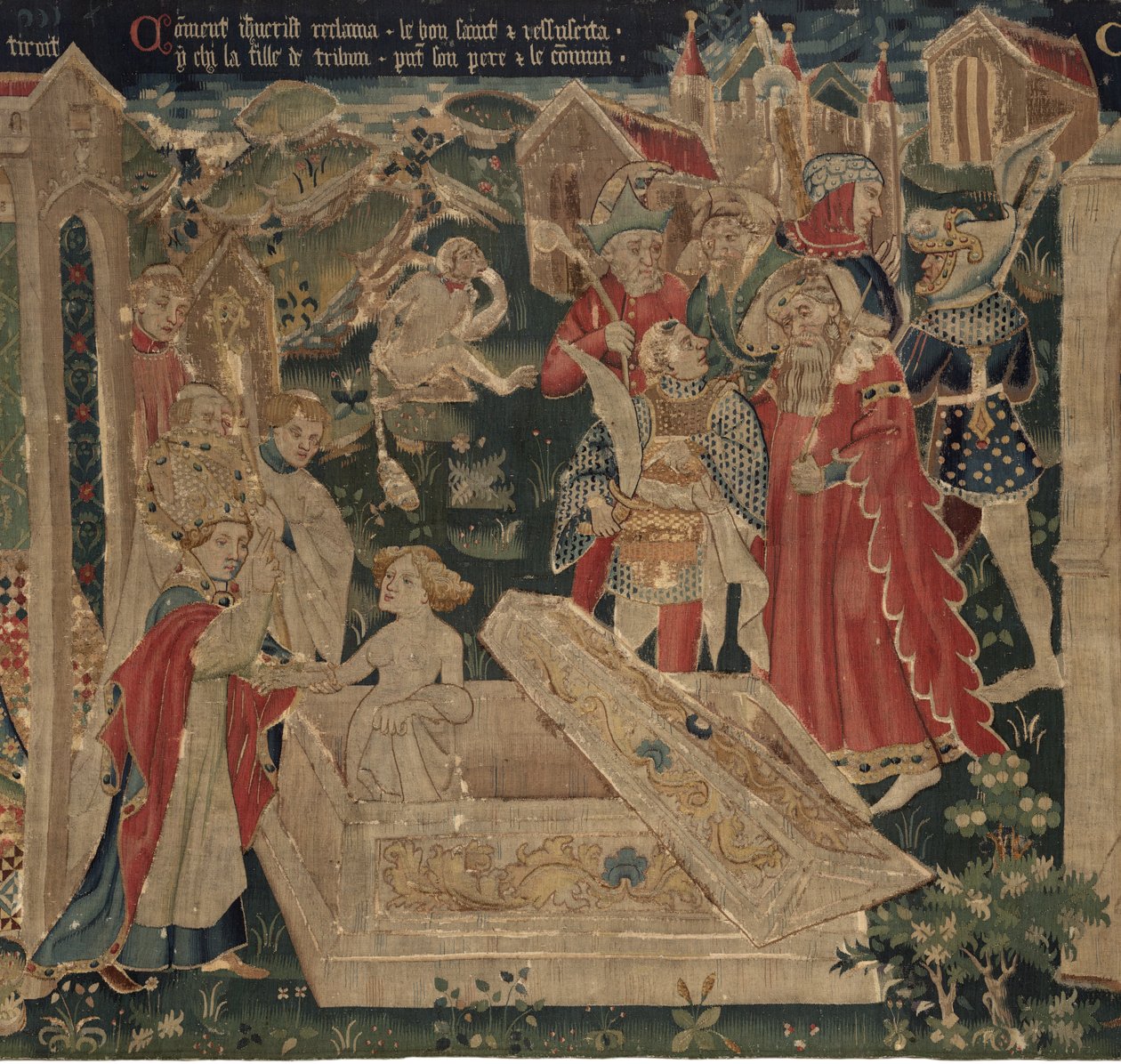 Historia św. Piata i św. Eleutery, Scena 12: Zmartwychwstanie córki trybuna autorstwa Unknown artist
