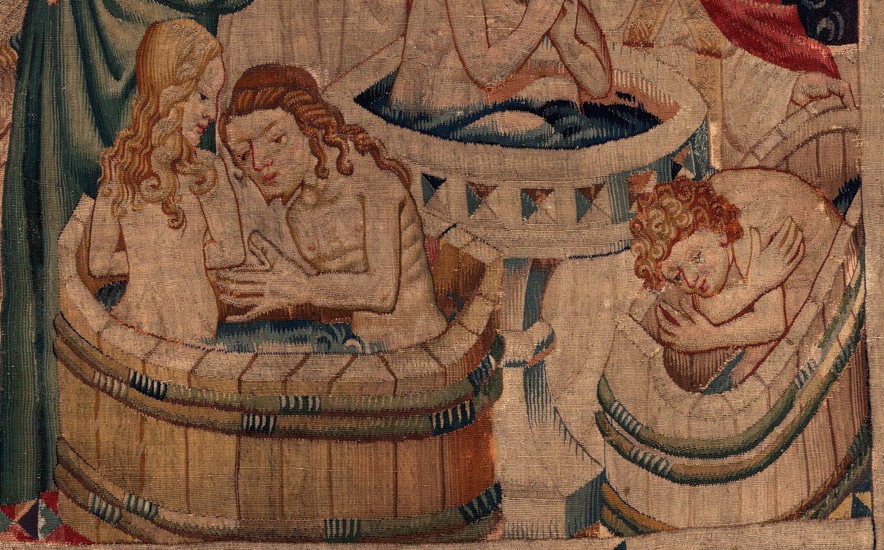 Historia św. Piata i św. Eleutery, Scena 7 Chrzest chrześcijan zesłańców, Szczegół. Chrzest. autorstwa Unknown artist