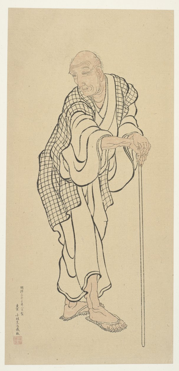 Hokusai jako staruszek autorstwa Unknown artist
