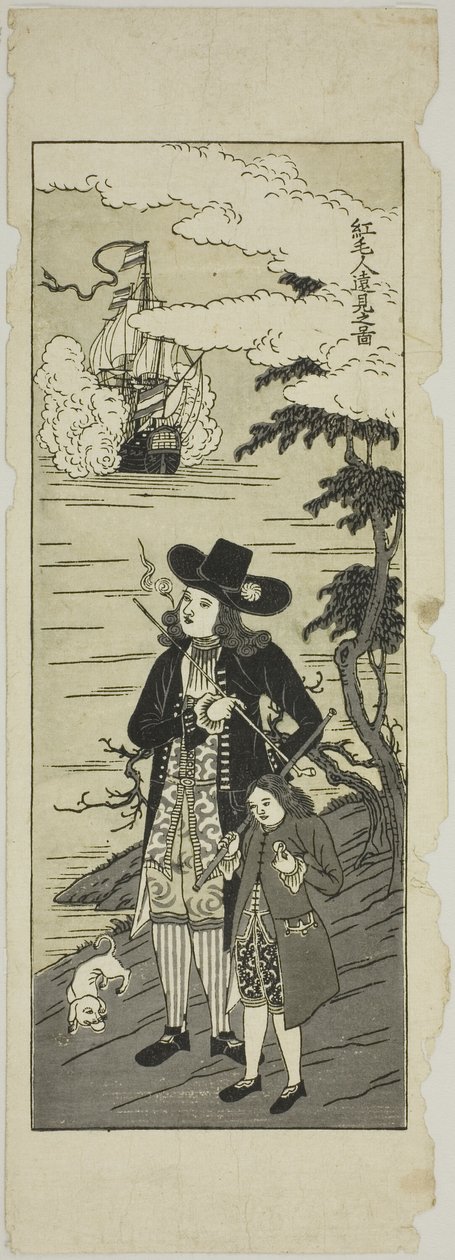 Holender patrzący w dal 紅毛人遠見之図 (Komojin enken zu) autorstwa Unknown artist