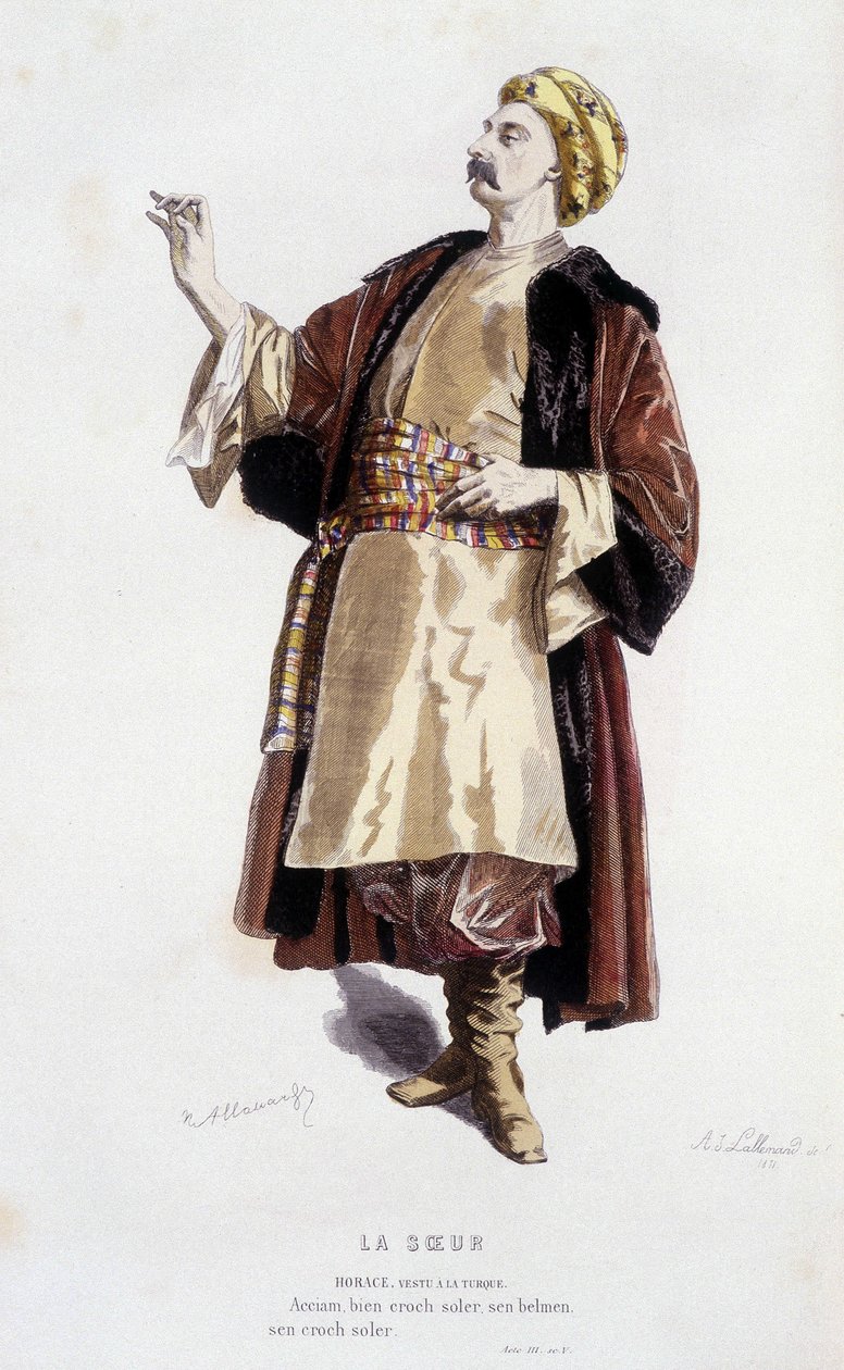 Horacy w „”siostrze” (Jean de Routrou w 1647), w „”teatrze francuskim w XVI i XVII wieku przed Molierem”” Edouarda Fourniera. autorstwa Unknown artist