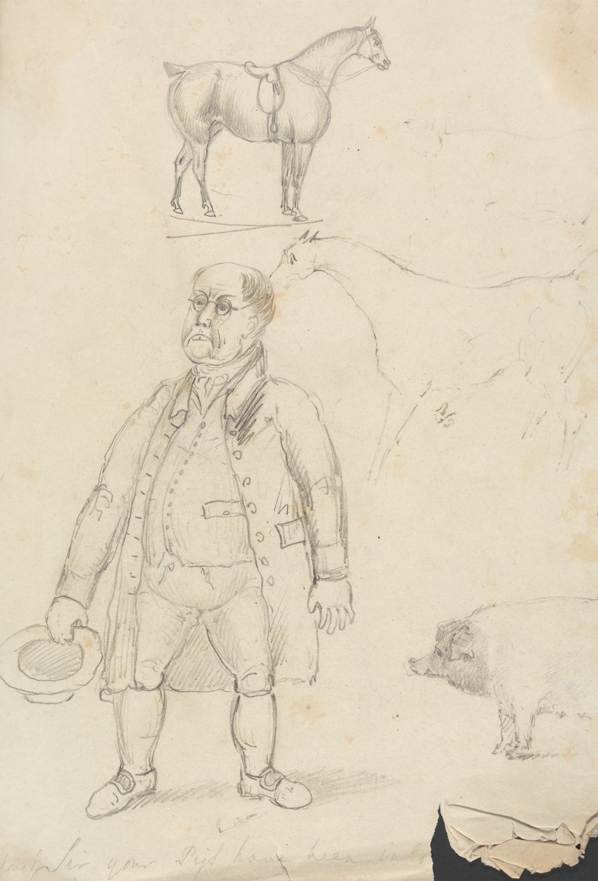 Cavalo, homem e Pigpolish autorstwa Unknown artist