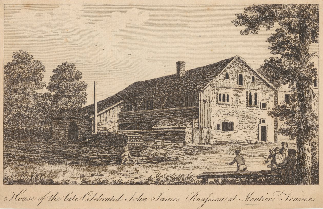 Dom zmarłego sławnego Johna Jamesa Rousseau w Moutiers-Travers autorstwa Unknown artist