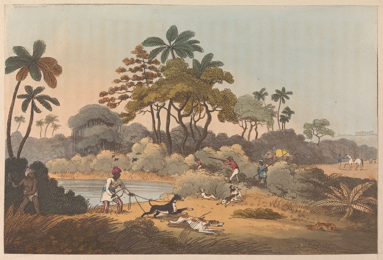 Scena myśliwska w Indiach autorstwa Unknown artist