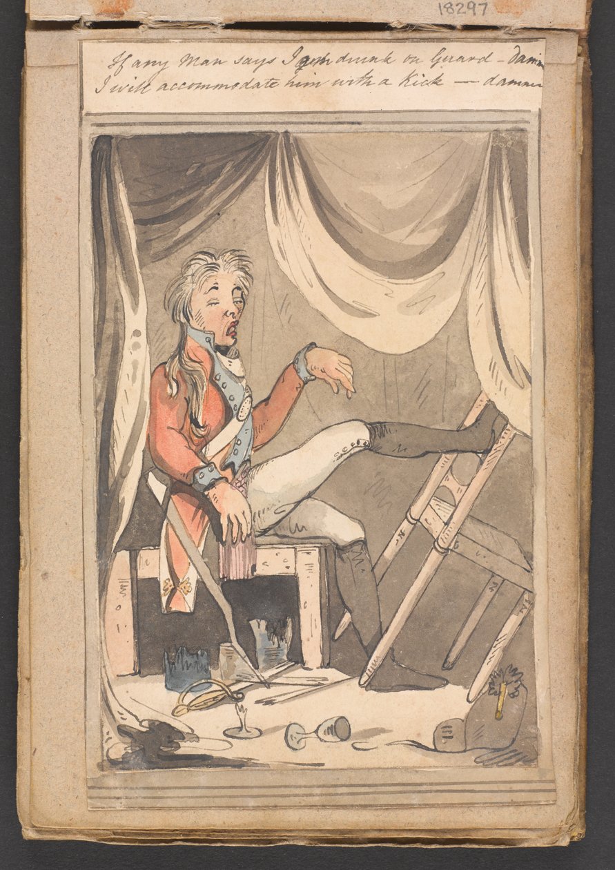 „Jeżeli ktoś mówi, że jestem pijany na straży – cholera, dam mu kopniaka – cholera” autorstwa Unknown artist