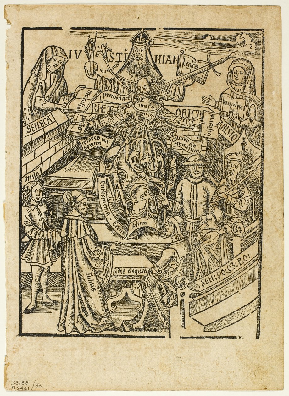 Ilustracja z Margarita philosophica, płyta 35 z Woodcuts from Books of the XVI Century autorstwa Unknown artist