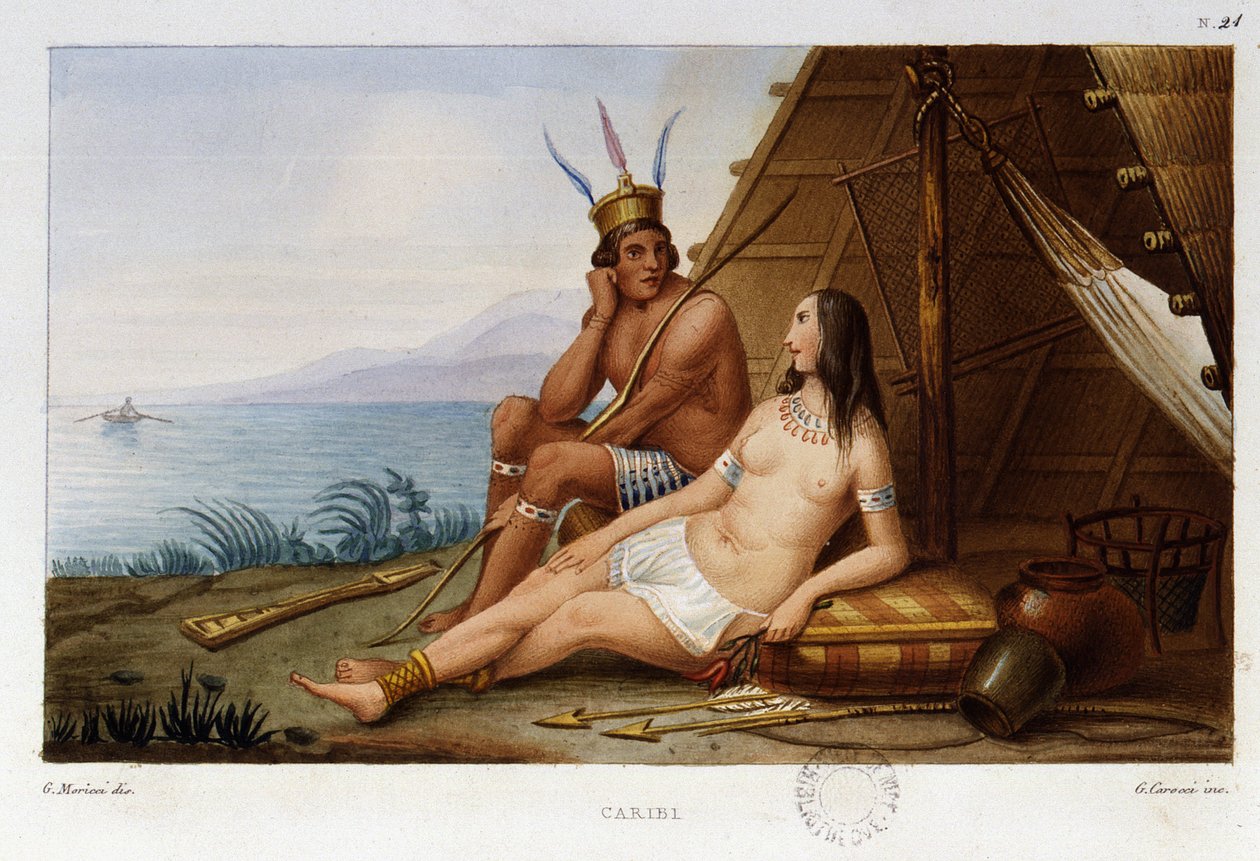 Indyjska para karaibska z Karaibów autorstwa Unknown artist