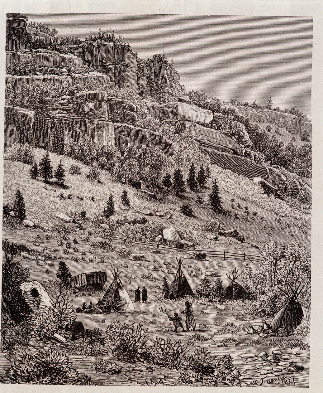 Obóz indiański w lesie Kaibab, USA - w „Tour du Monde” autorstwa Unknown artist