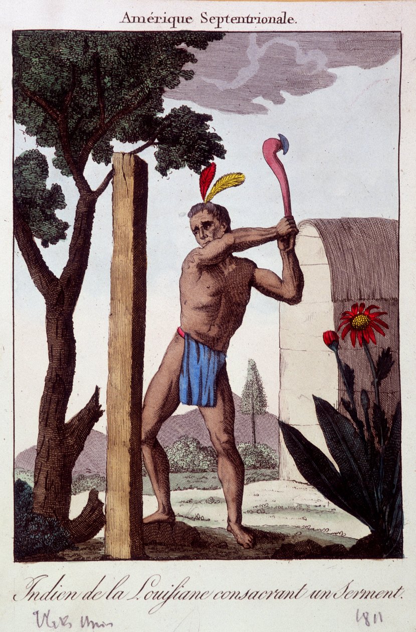 Indianin z Luizjany złożył przysięgę - grawer autorstwa Unknown artist