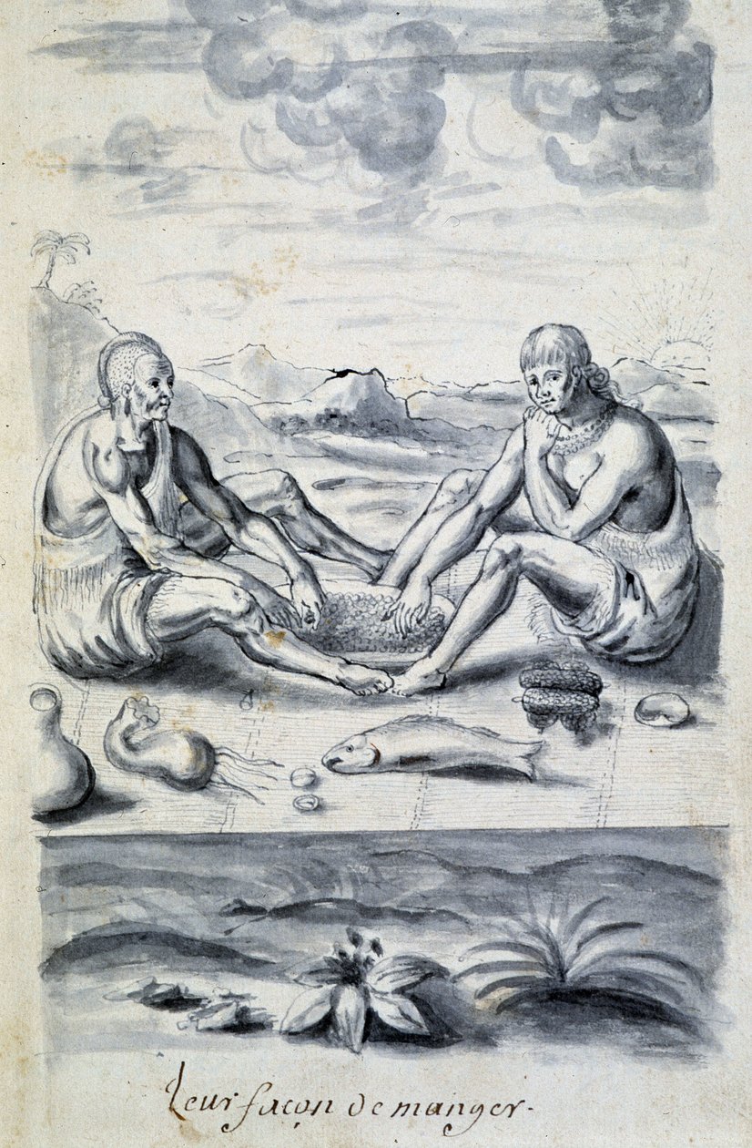 Hindusi odżywiający się - w „”Dialogu lub wywiadzie Francuza z dzikusem”” autorstwa Unknown artist