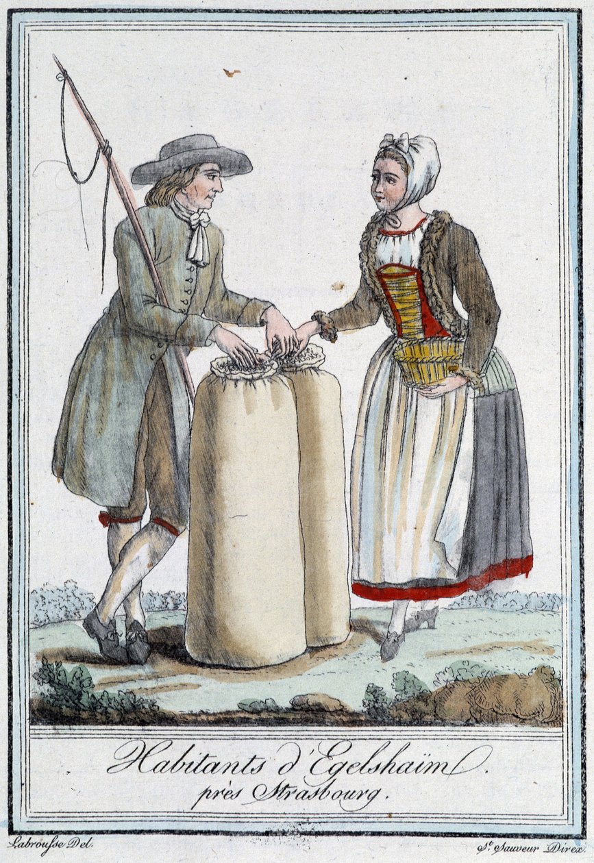 Mieszkańcy okolic Strasburga - w „” Encyklopedii Podróży”” Grasset Saint Sauveur, wydanie paryskie autorstwa Unknown artist