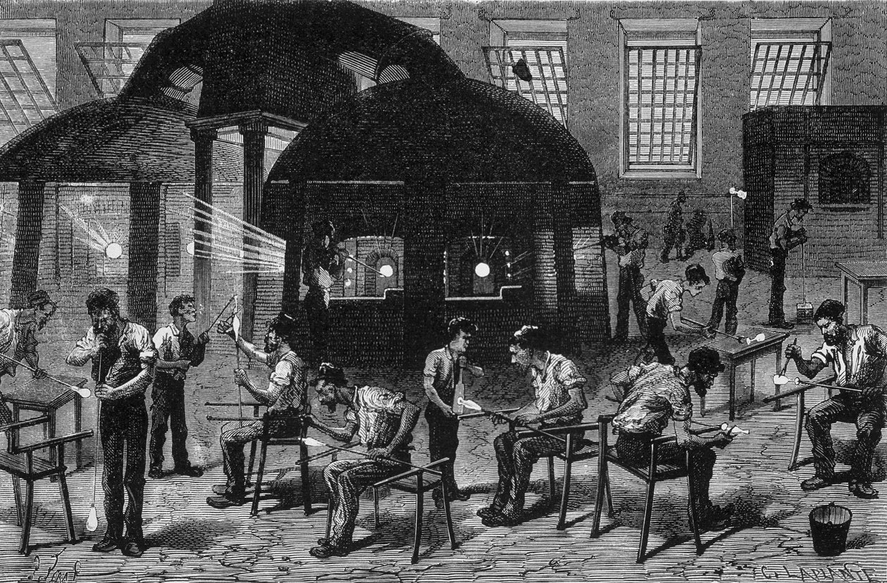 Wnętrze naczynia szklanego (gobeleterie), rycina XIX wiek. autorstwa Unknown artist