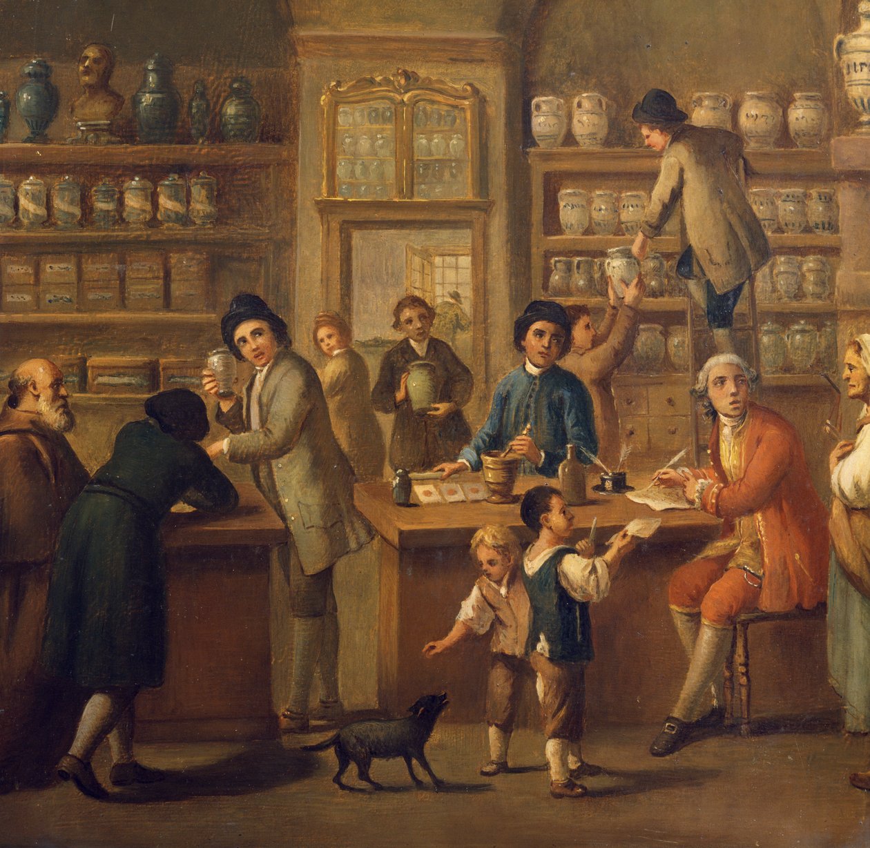 Wnętrze apteki, obraz nieznanego malarza autorstwa Unknown artist