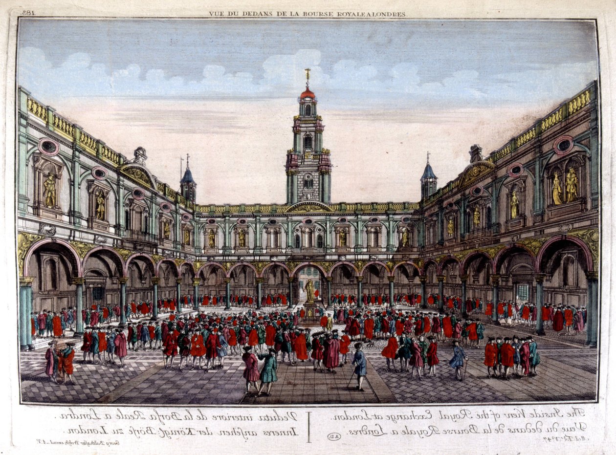 Wnętrze Royal London Stock Exchange - widok optyczny autorstwa Unknown artist