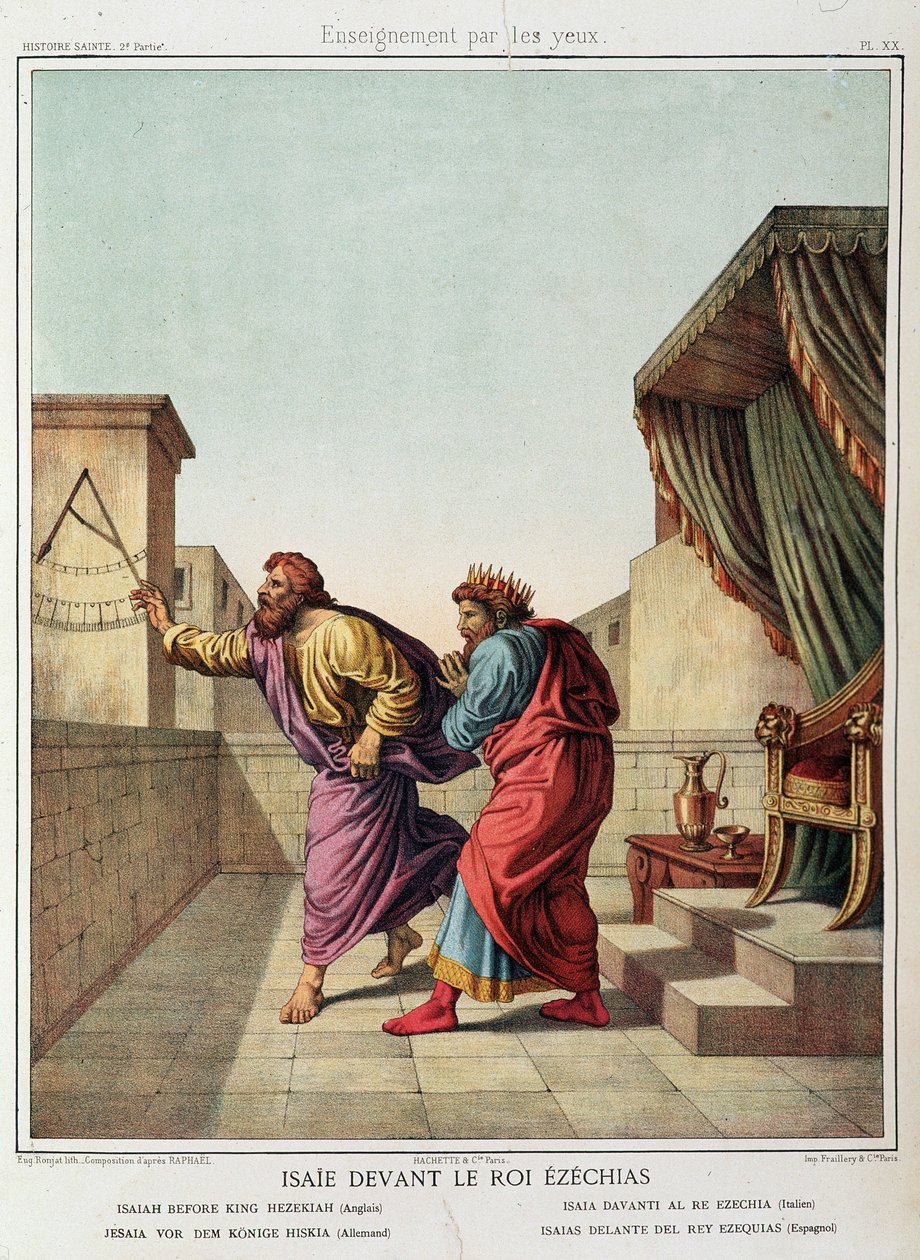 Izajasz przed królem Ezechiaszem w „Świętej historii”, wyd. Haszetka autorstwa Unknown artist