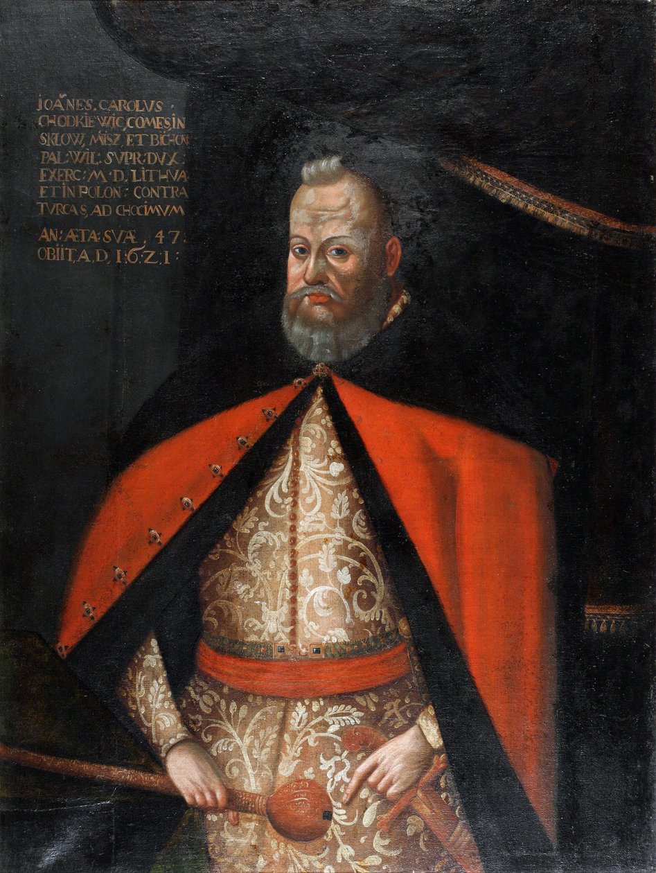 Jan Karol Chodkiewicz, grand hetman de Lituanie - Portrait of Jan Karol Chodkiewicz (1560-1621) , Anonymous . Oil on canvas autorstwa Unknown artist
