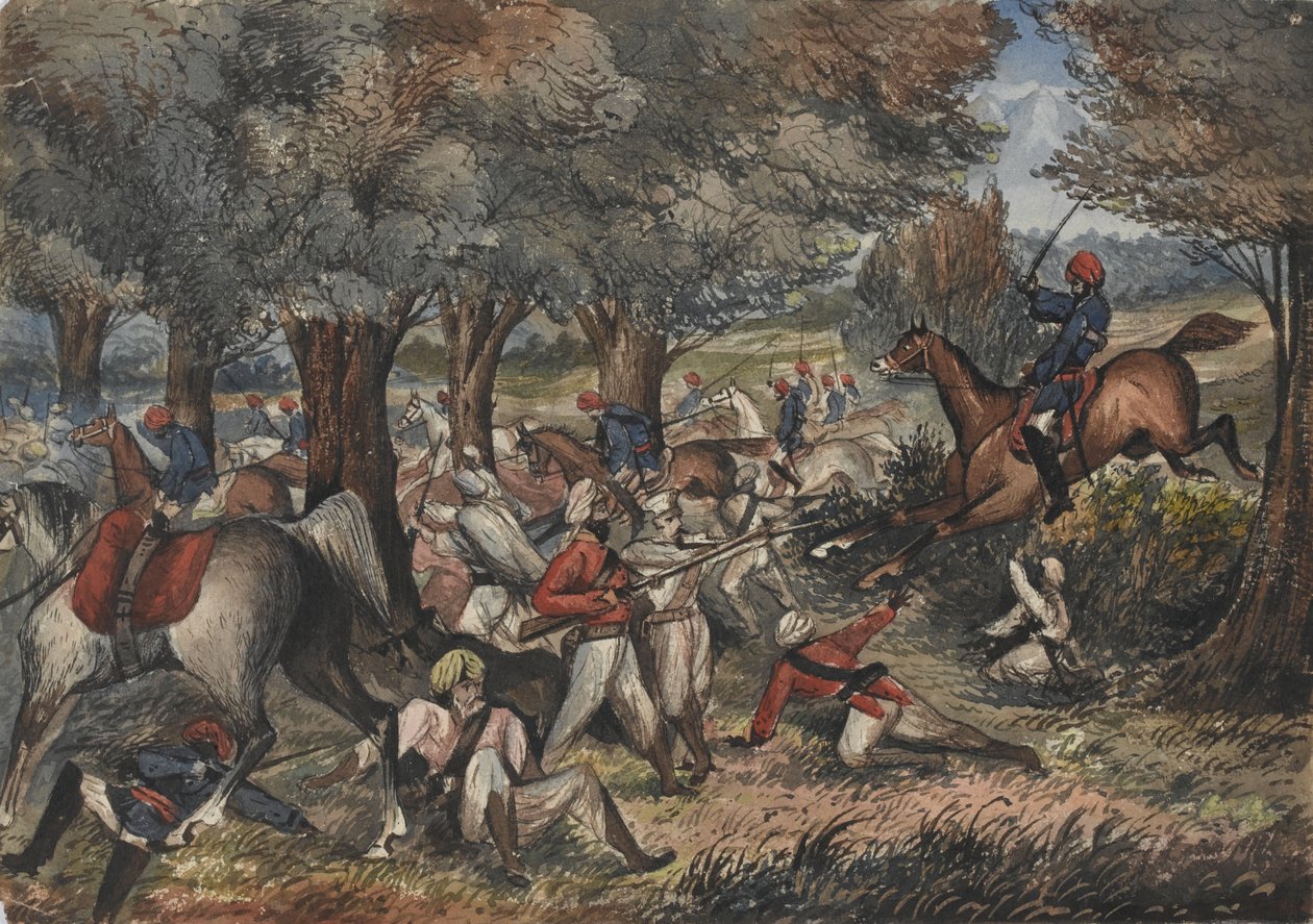 Jat Horse Yeomanry w Bolwal na granicy z Nepalem autorstwa Unknown artist