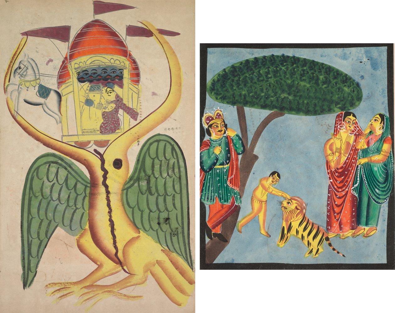 Jatayu utrudnia rydwan Ravany, próbując zapobiec porwaniu Sita autorstwa Unknown artist