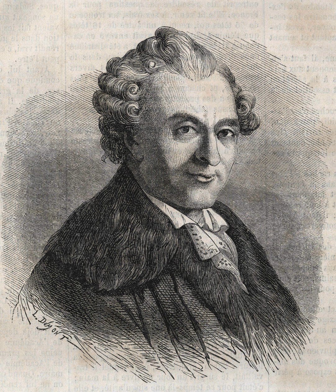 Jean Michel Sedaine. Francuski dramaturg 1719-1797 autorstwa Unknown artist