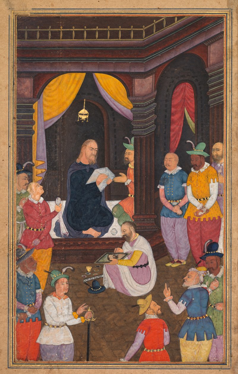 Jezus przedstawiany przez malarza króla Abgara, z Mir’at al-quds ojca Hieronima Ksawerego (hiszp., 1549–1617) autorstwa Unknown artist