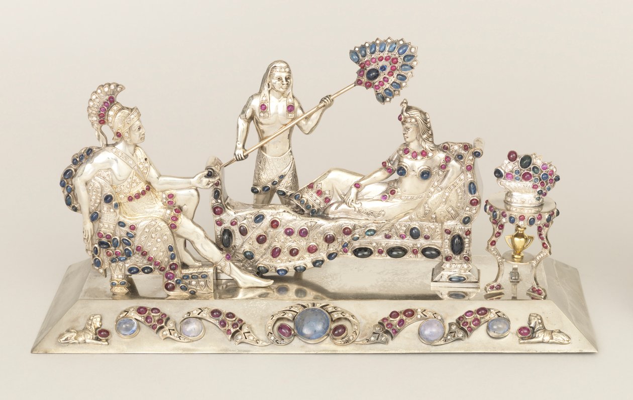 Wysadzana klejnotami rzeźba Antoniusza, Kleopatry i Attendant autorstwa Unknown artist