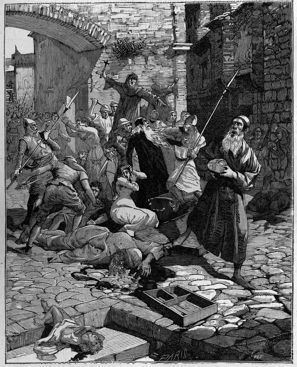 Żydzi pozbawieni majątku i polowali z Francji w XIII wieku. autorstwa Unknown artist