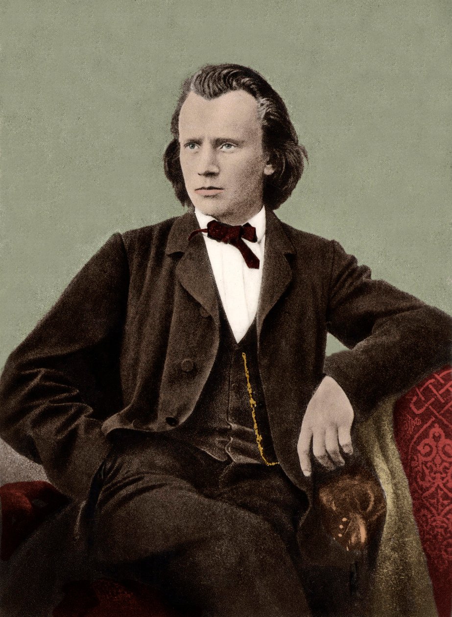 Johannes Brahms (1833-1897) niemiecki kompozytor - autorstwa Unknown artist