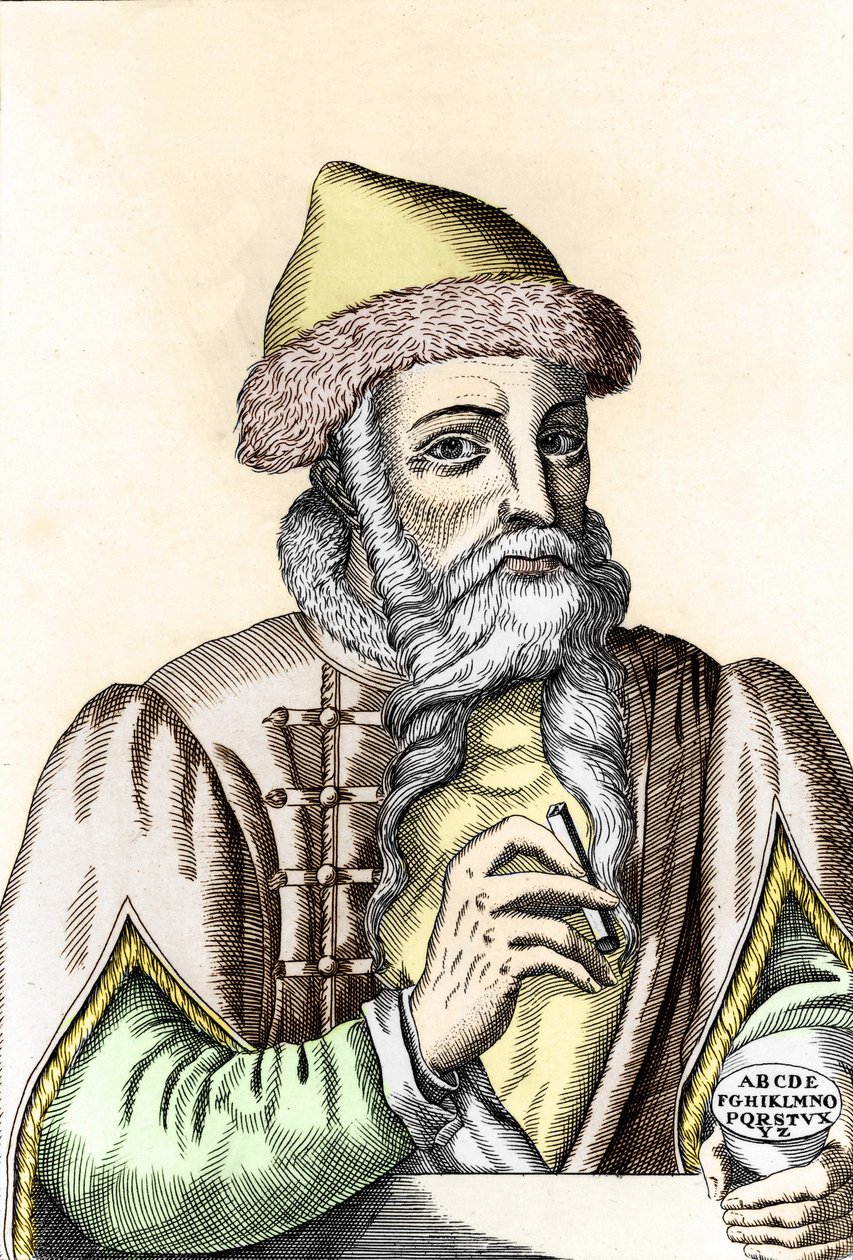Johannes Gutenberg (1400-1468), niemiecki drukarz. autorstwa Unknown artist