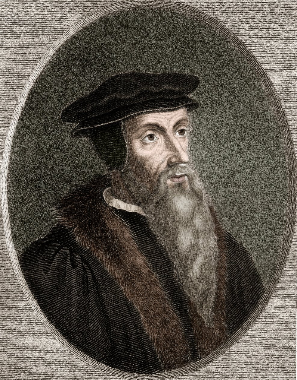 Jan Kalwin - Jean Calvin 1509-1564 - rycina - XIX wiek autorstwa Unknown artist