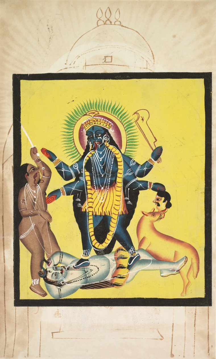 Kali stojąca na Shivie (verso) autorstwa Unknown artist