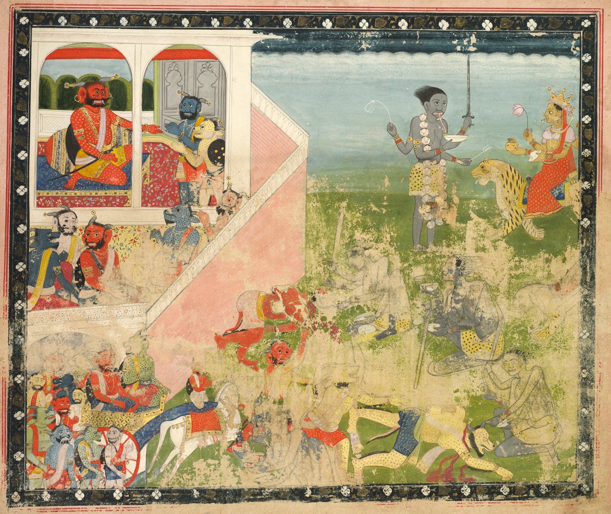 Atak Kali i Devi: Liść od Devi Mahatmya autorstwa Unknown artist