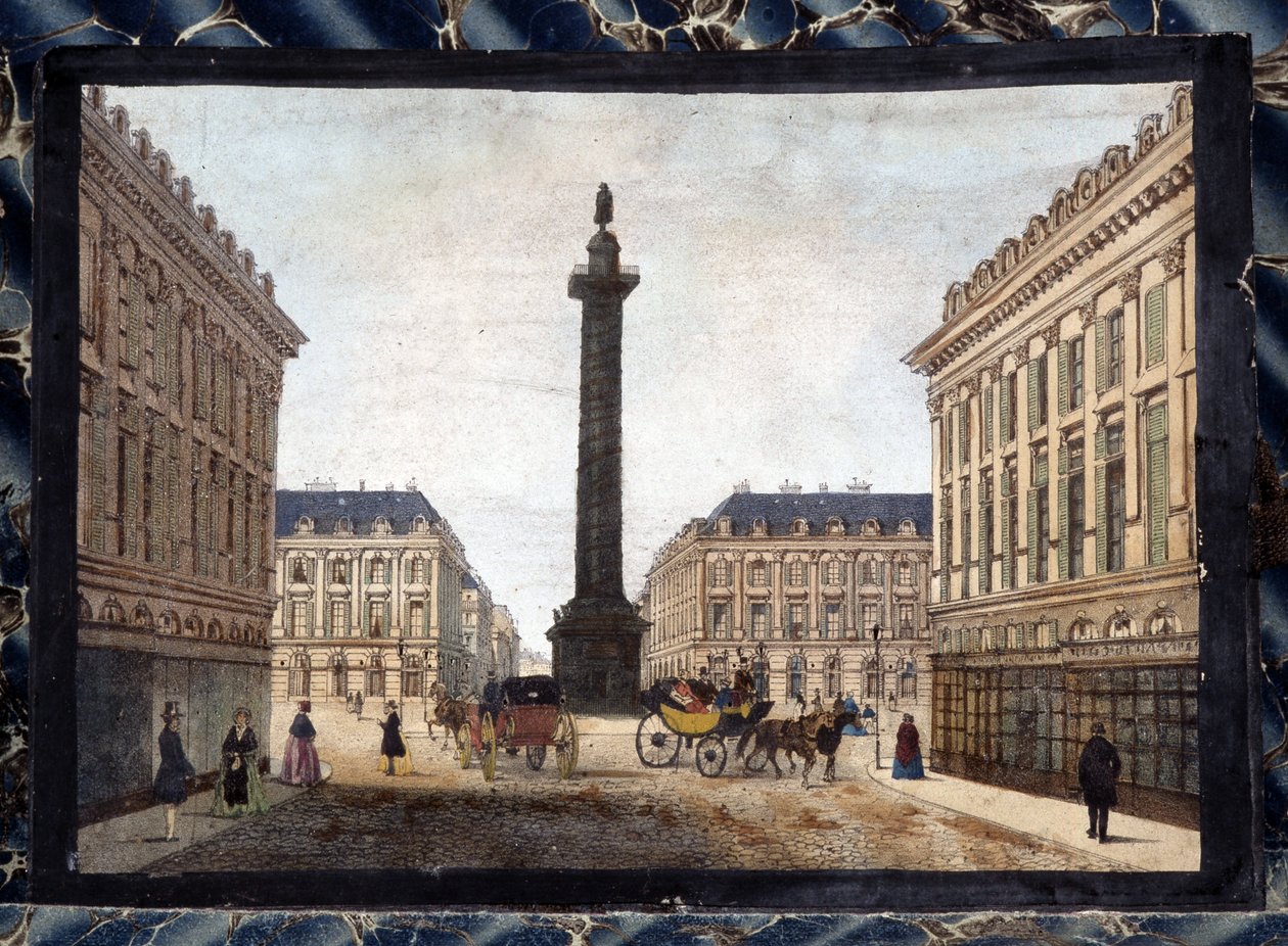 La Place Vendome – w „”Widokach Paryża dla Panoptic Polyorama””, około 1850 r autorstwa Unknown artist