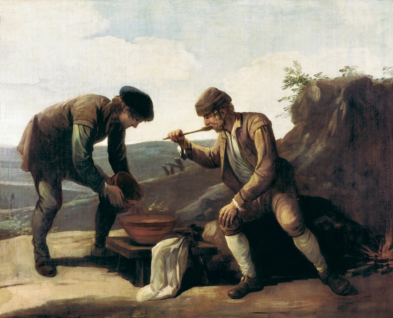La Sopa Boba lub śniadanie, Anonimowy obraz z XVIII wieku. Madryt. Fundacja Lazaro Galdiano autorstwa Unknown artist