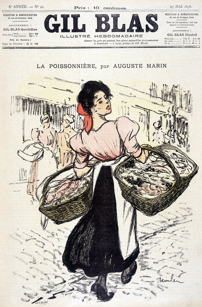 La fishonniere autorstwa Auguste Marin. W „”Gil Blas””, dnia 27.05.1898 r. autorstwa Unknown artist