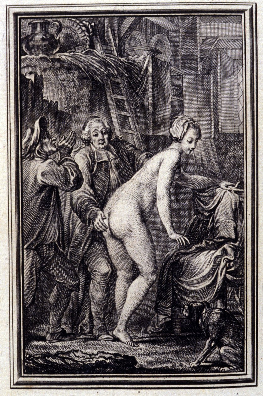 La mare du compere Pierre- in „”Bajki i opowiadania wierszem”” Jean La Fontaine. 1762. autorstwa Unknown artist