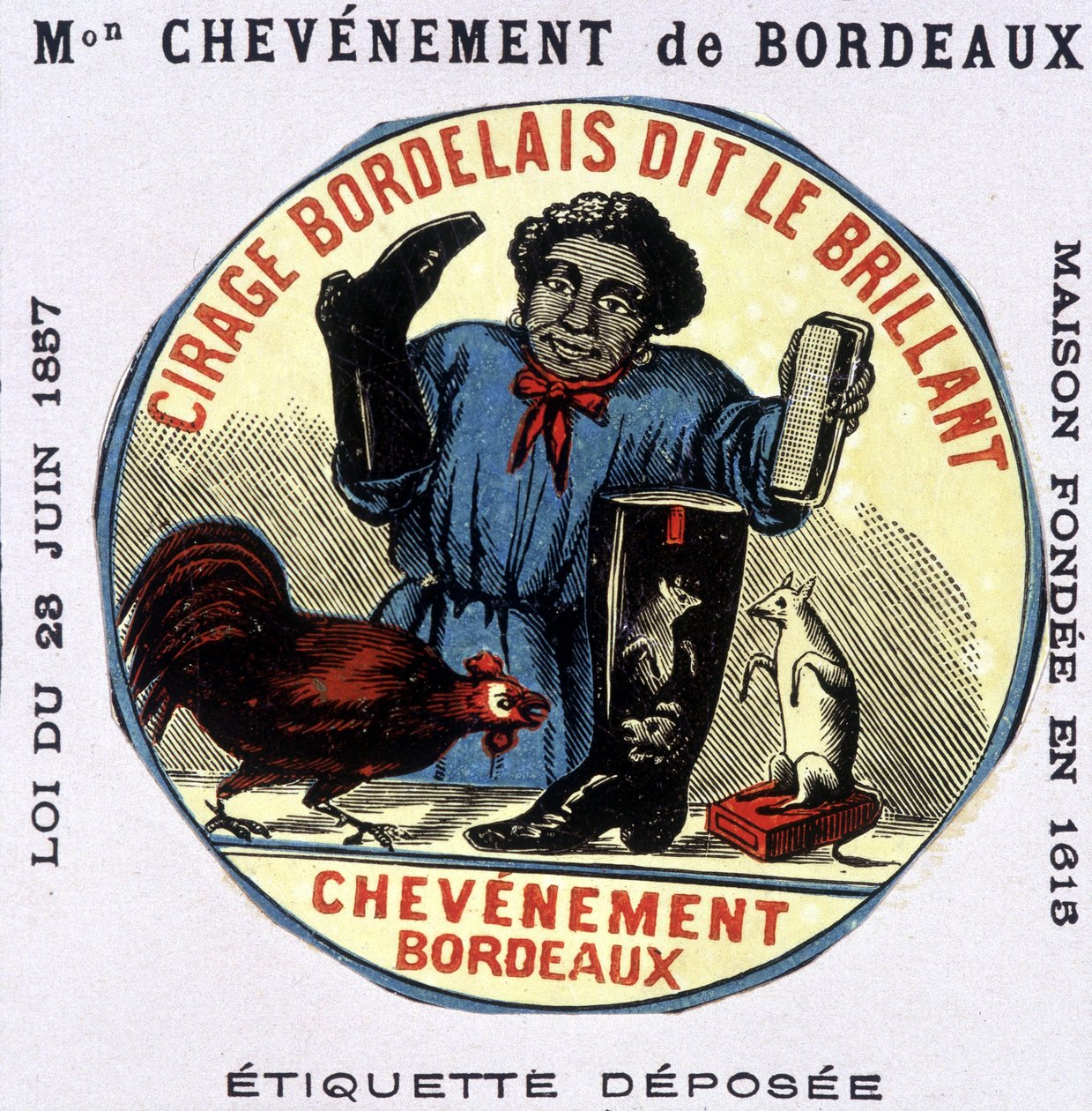 Etykieta „”Bordelais polish dit le Brillant: Chevènement de Bordeaux””. b.d. 19 wiek autorstwa Unknown artist