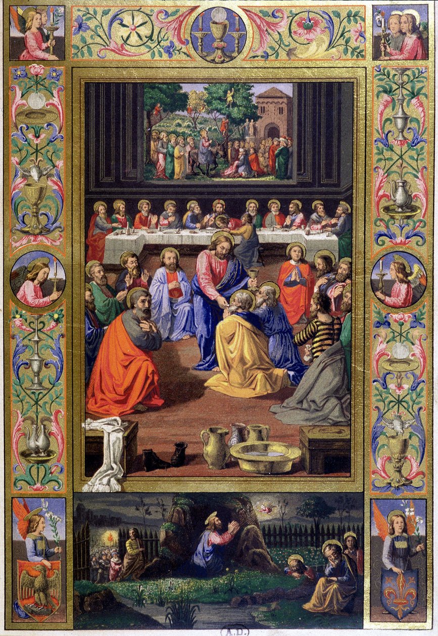 Ostatnia Wieczerza - reprodukcja XIX wieku. włoskiego dokumentu (v.1500) autorstwa Unknown artist