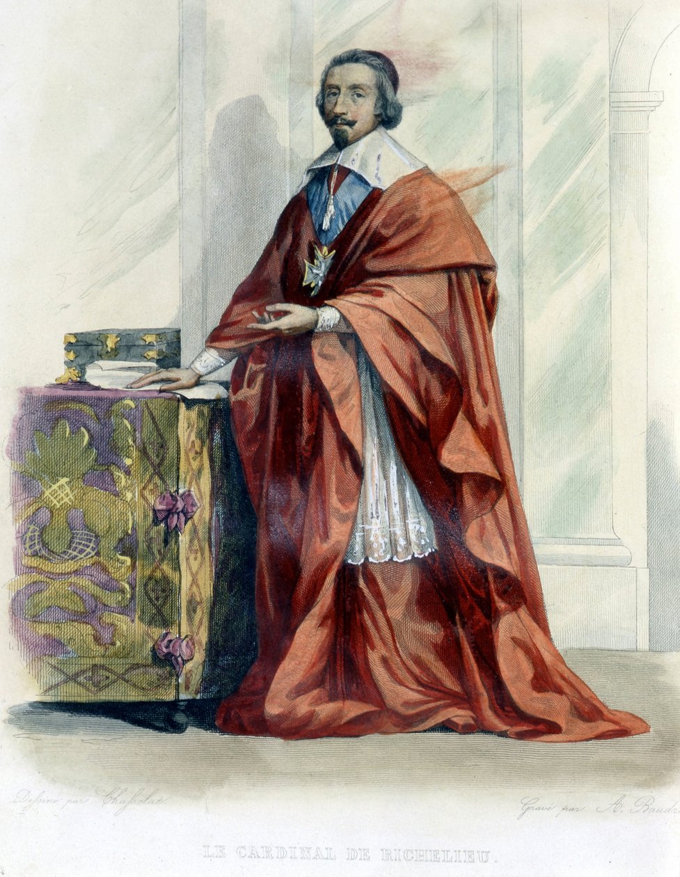 Kardynał de Richelieu - w „Le Plutarque francais”, wyd. Mennechet autorstwa Unknown artist