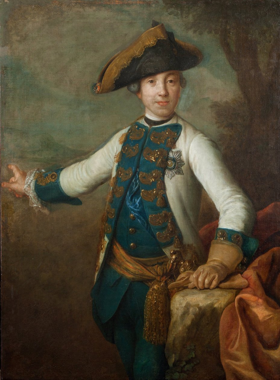 Le tsar Pierre III de Russie - Portret cara Rosji Piotra III (1728-1762), Anonim. Olej na płótnie, początek lat 60. XVIII wieku. Państwowe Muzeum Historyczne, Moskwa autorstwa Unknown artist